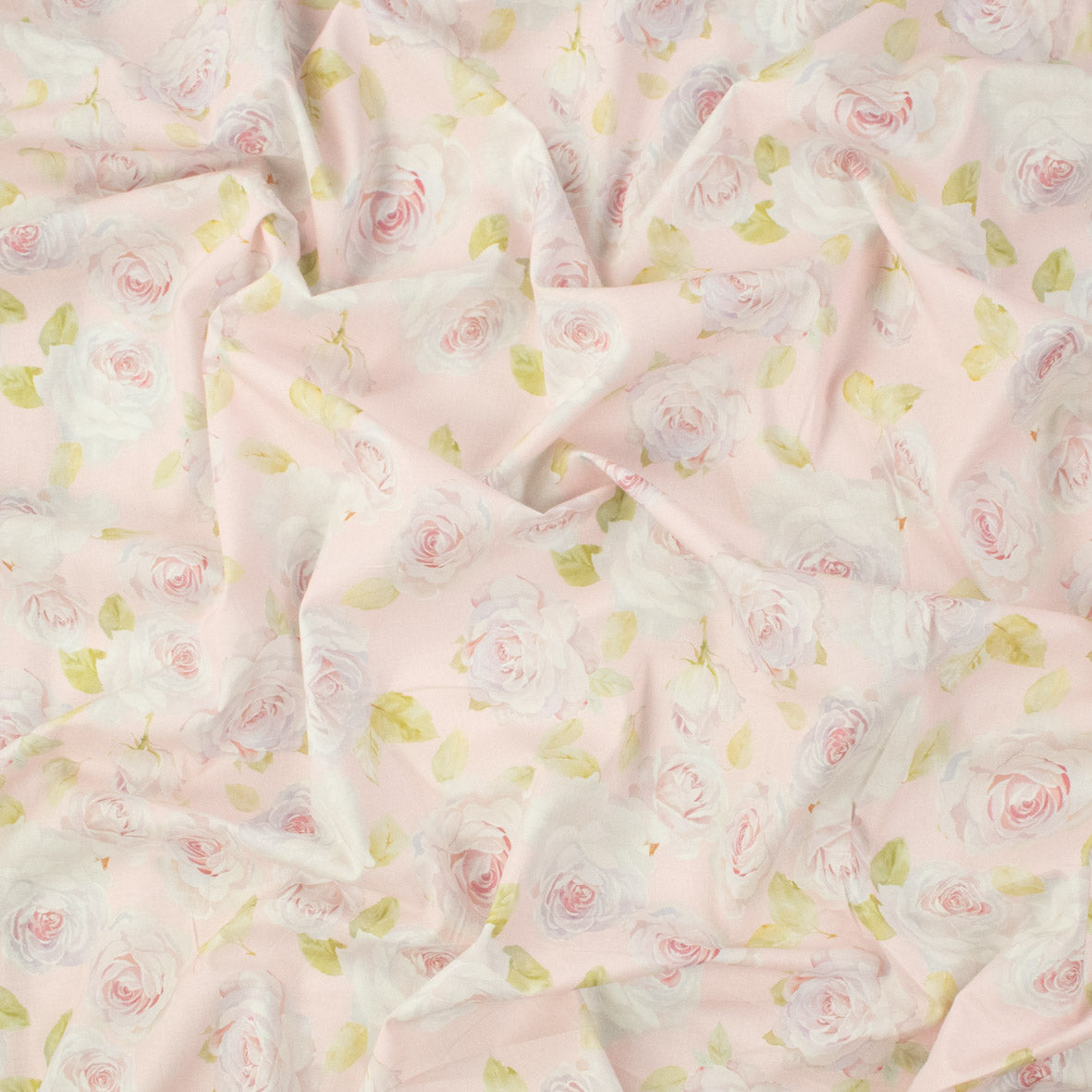 Pure Cotton Lawn Watercolour Prints SS41873 - Romantic Rose on Pink