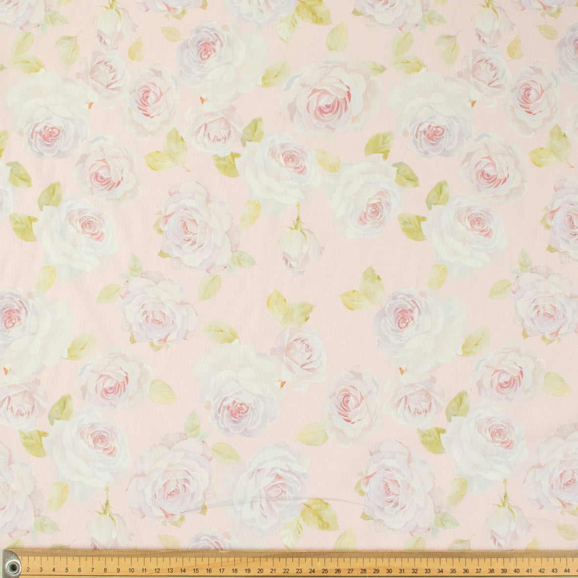 Pure Cotton Lawn Watercolour Prints SS41873 - Romantic Rose on Pink