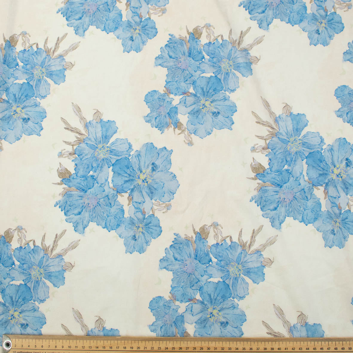 Pure Cotton Lawn Watercolour Prints SS-41834 - Vintage Floral Blue