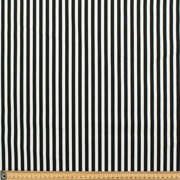 Black Small Stripe Cotton Print