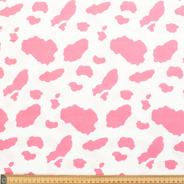 White & Pink Cow Cotton Print