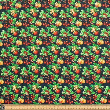 Christmas Decorations on Navy Christmas Cotton Prints