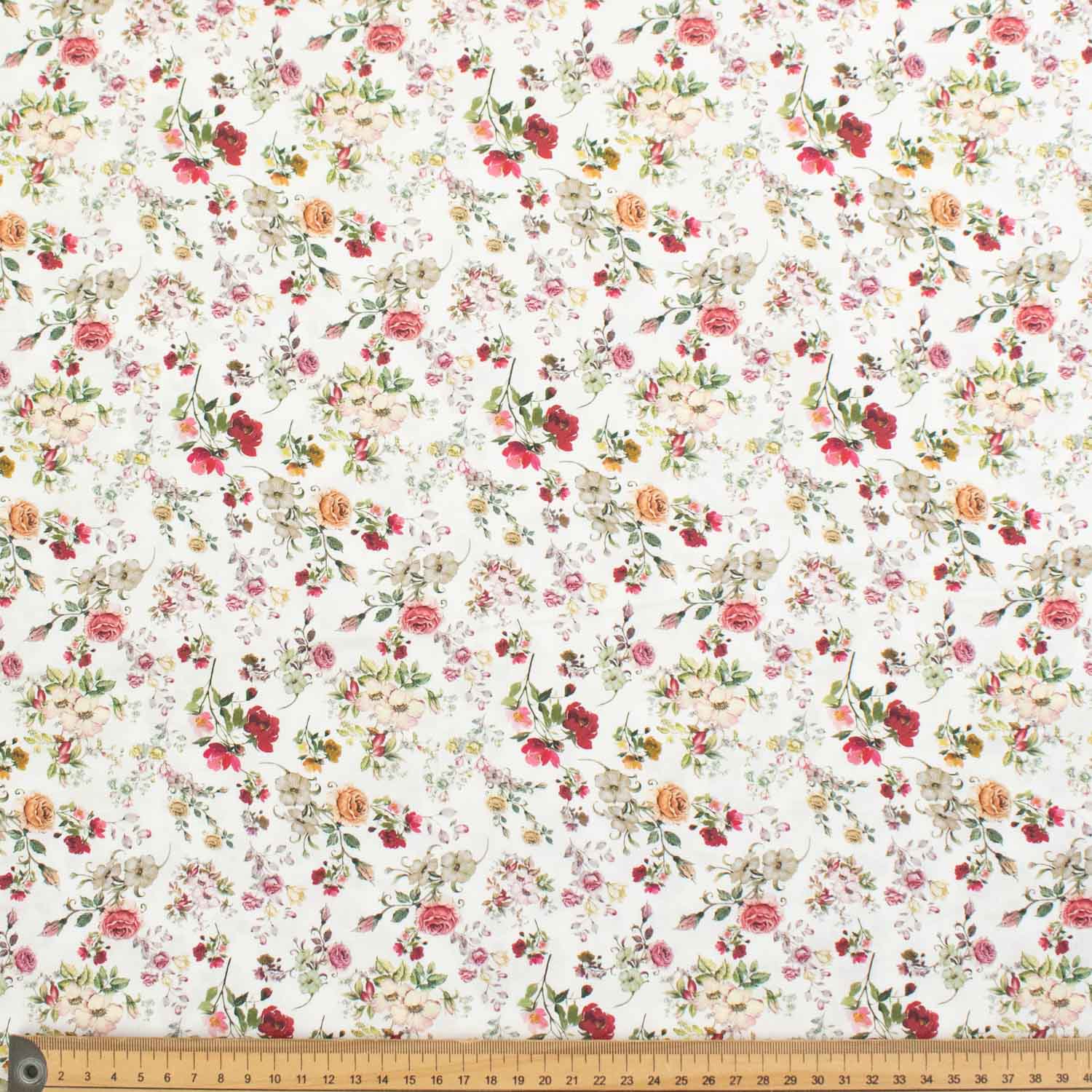 White Floral Vintage Cotton Print