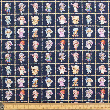 Navy Toddler Sunbonnet Lucy & Friends Cotton Prints