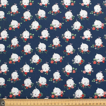 Navy Sew Kewpie Babies Cotton Print
