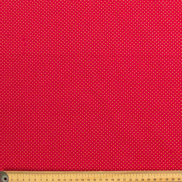 Metallic Gold Foil Dots on Red Christmas Cotton Prints