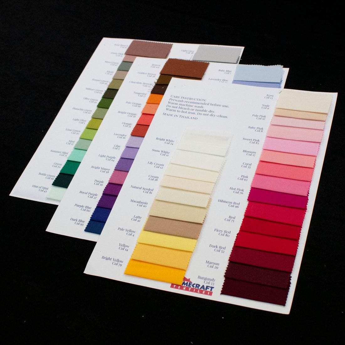 Premium 100% Cotton Solids Sample Book