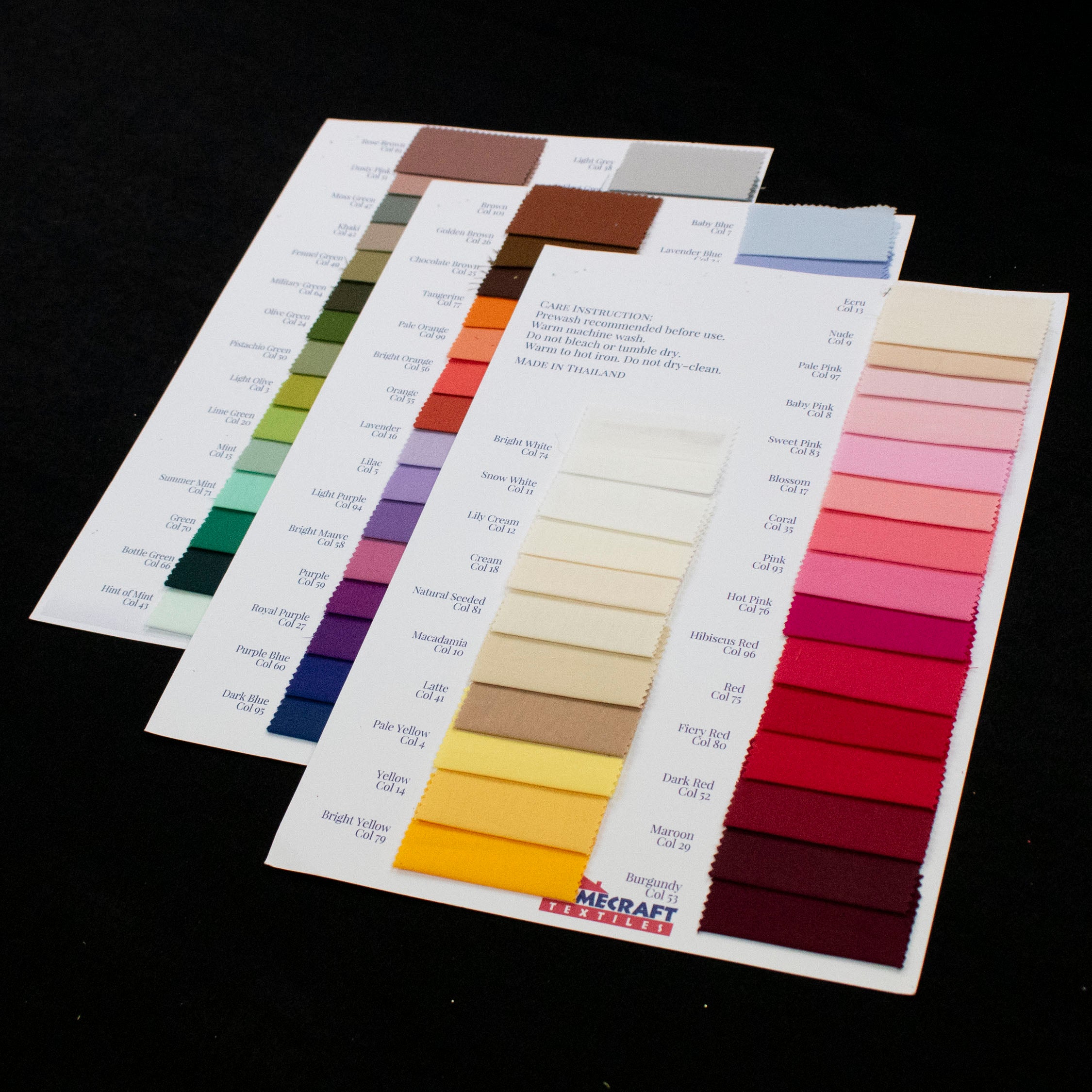 Premium 100% Cotton Solids Sample Book