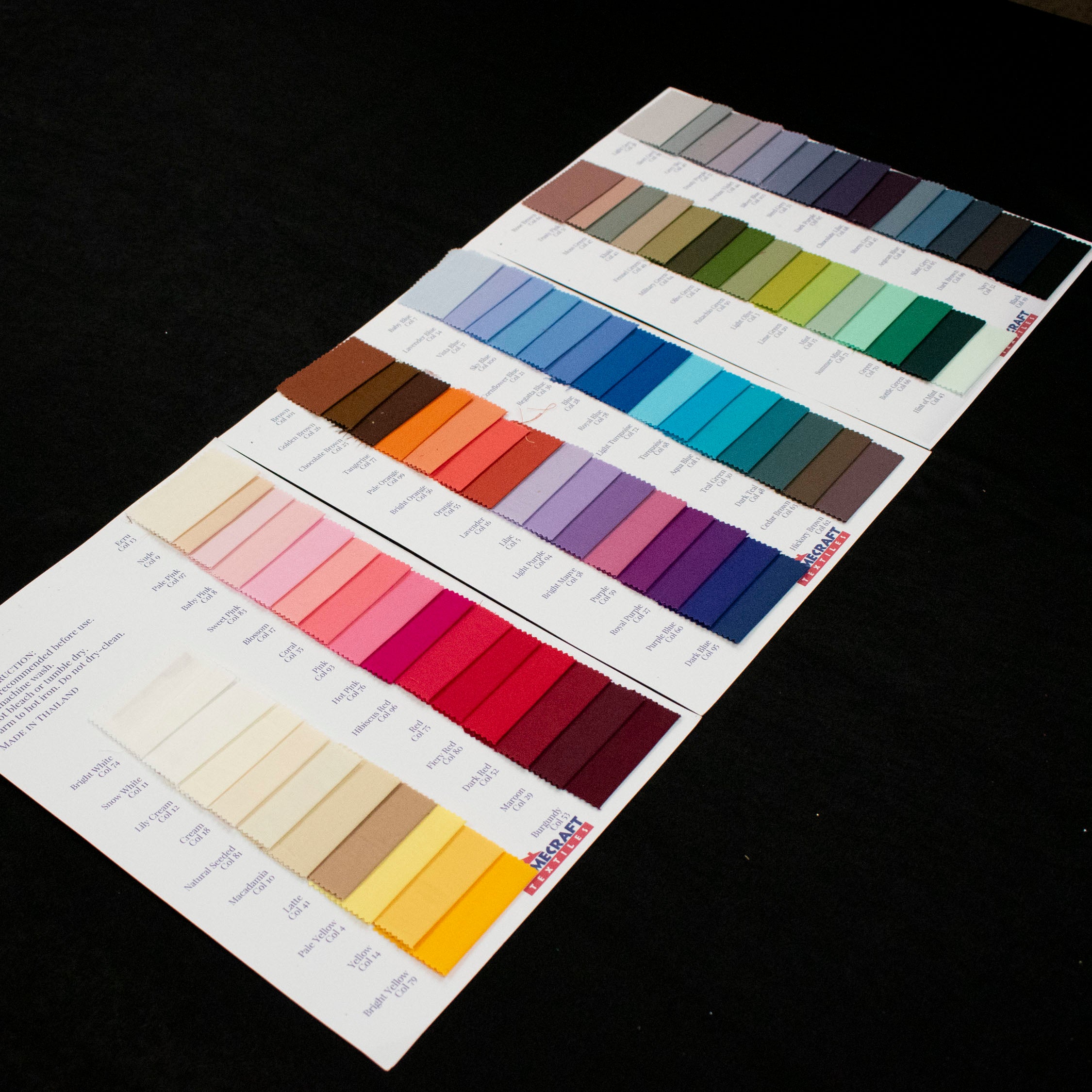 Premium 100% Cotton Solids Sample Book