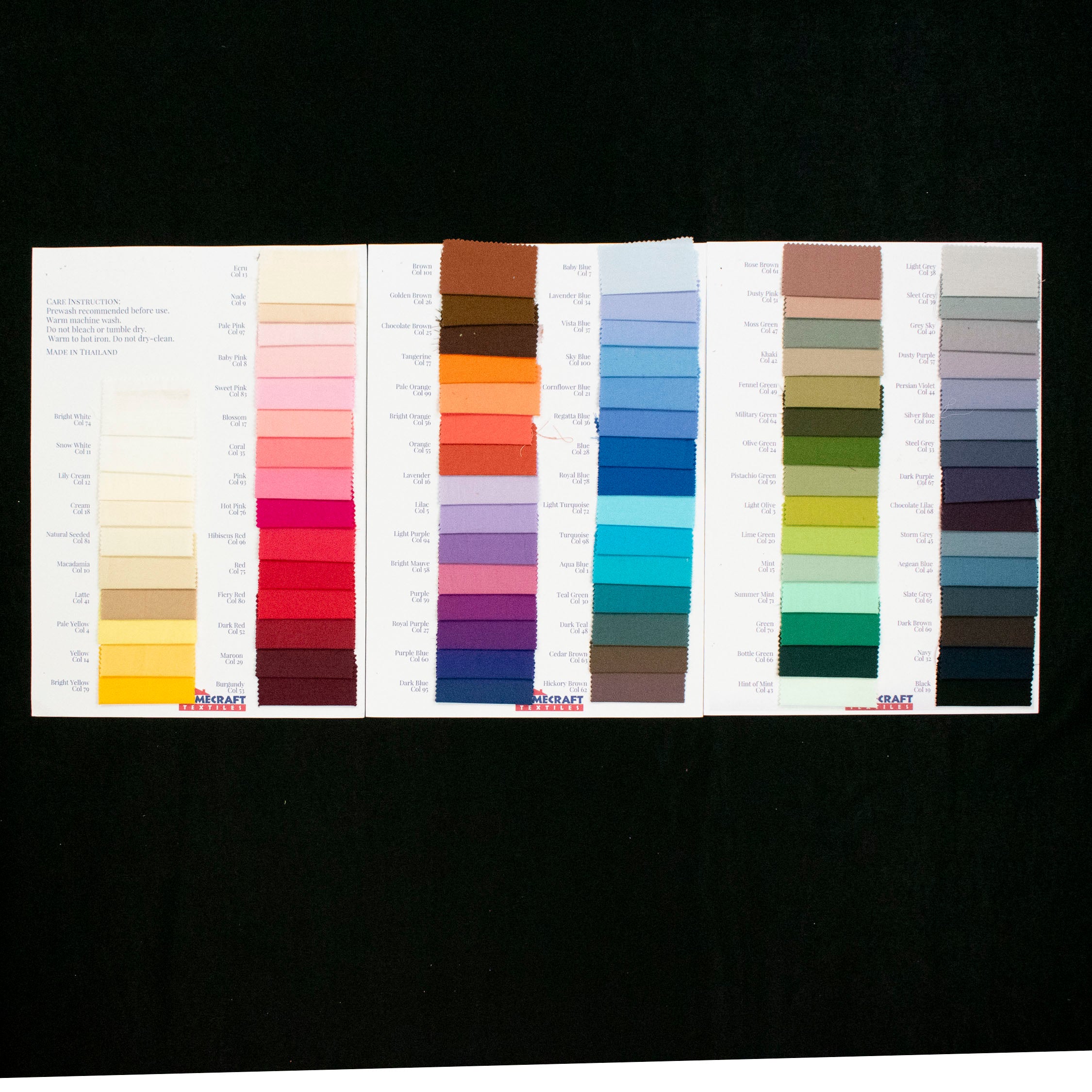 Premium 100% Cotton Solids Sample Book