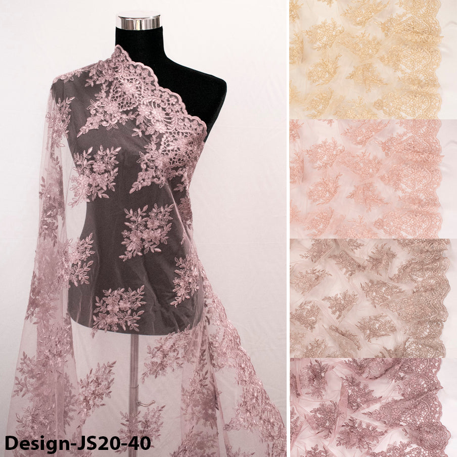Couture Floral Embroidered Guipure Lace Design - JS20
