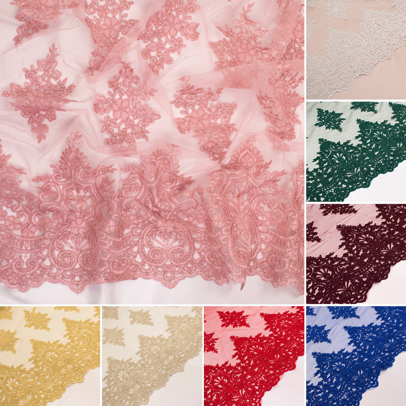 Couture Floral Embroidered Guipure Lace Design - JS20