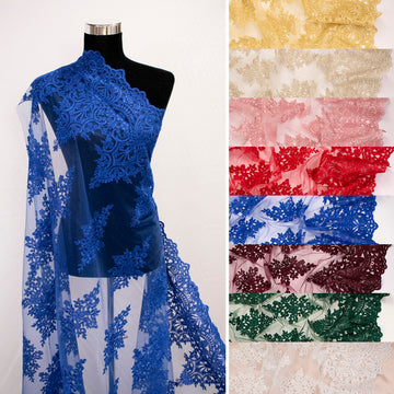 Couture Floral Embroidered Guipure Lace Design - JS20