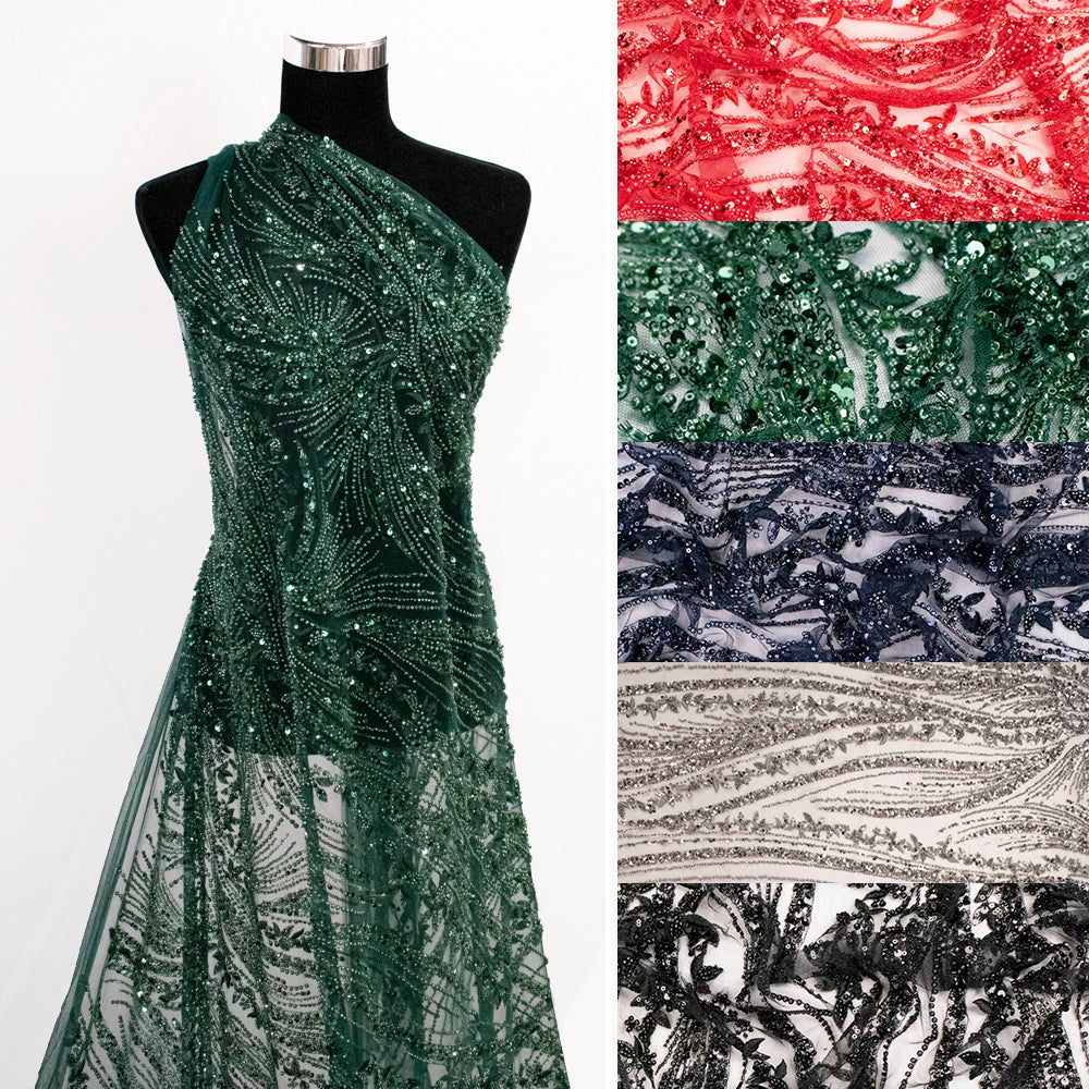 Starlight Embroidered Beaded Couture Laces – PB2435