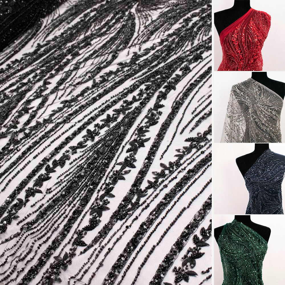 Starlight Embroidered Beaded Couture Laces – PB2435