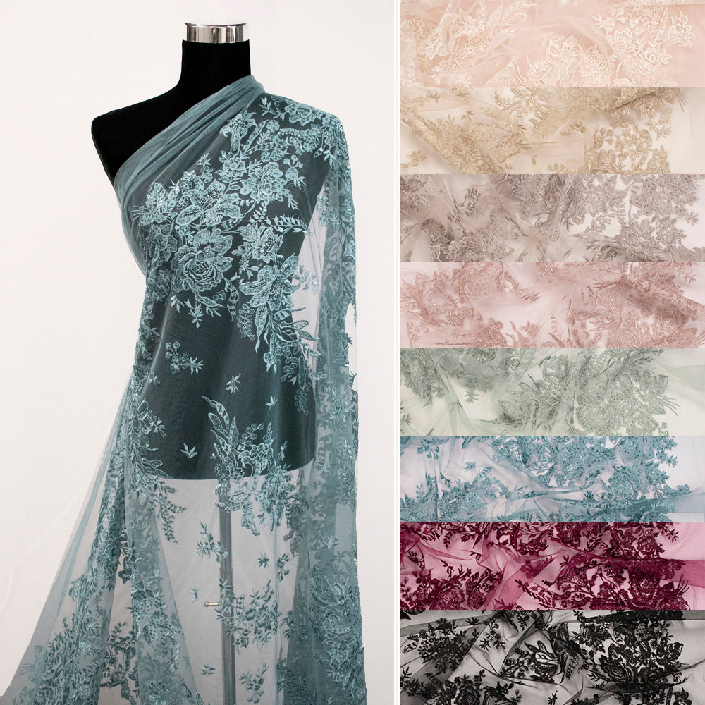 Floral Sequin Embroidered Couture Laces – WS19