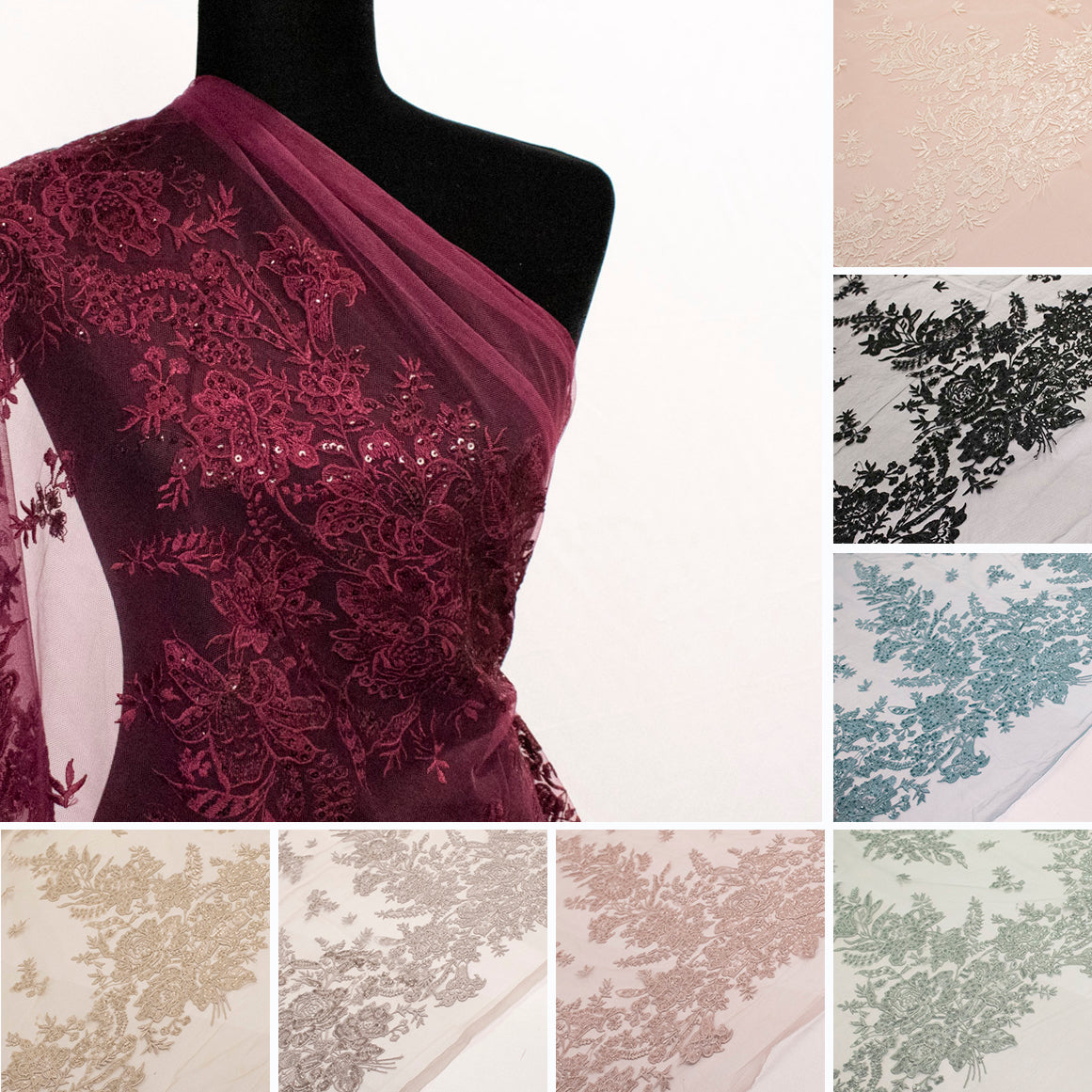 Floral Sequin Embroidered Couture Laces – WS19