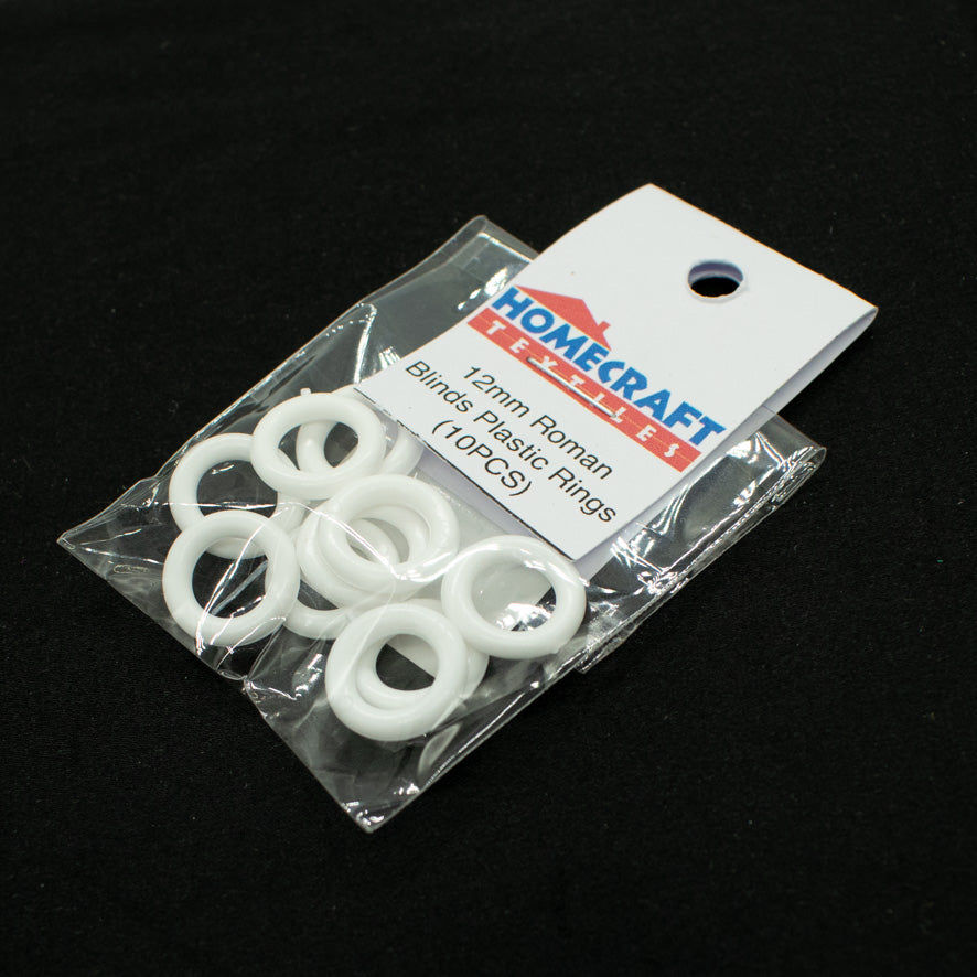 12mm Roman Blind Plastic Rings - White 10Pcs
