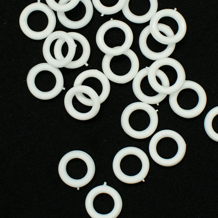 12mm Roman Blind Plastic Rings - White 10Pcs