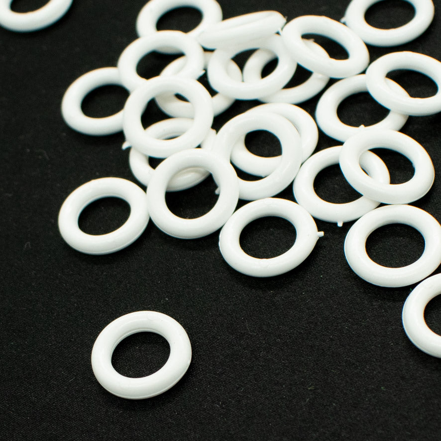 12mm Roman Blind Plastic Rings - White 10Pcs