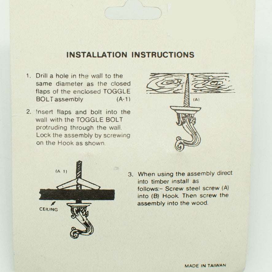 Trax West Metal Vintage Tieback Hook - White 2Pcs