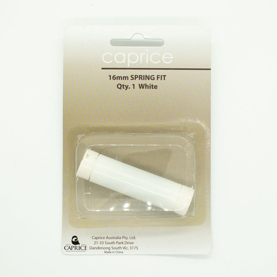 Spring Fit Rod End Caprice Curtain Spring Fit Rod End - White 16mm – Homecraft Textiles
