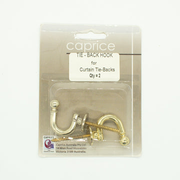 Caprice Metal Tieback Hook - Gold 2Pcs