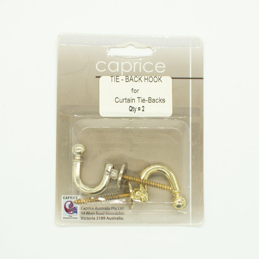 Caprice Metal Tieback Hook - Gold 2Pcs