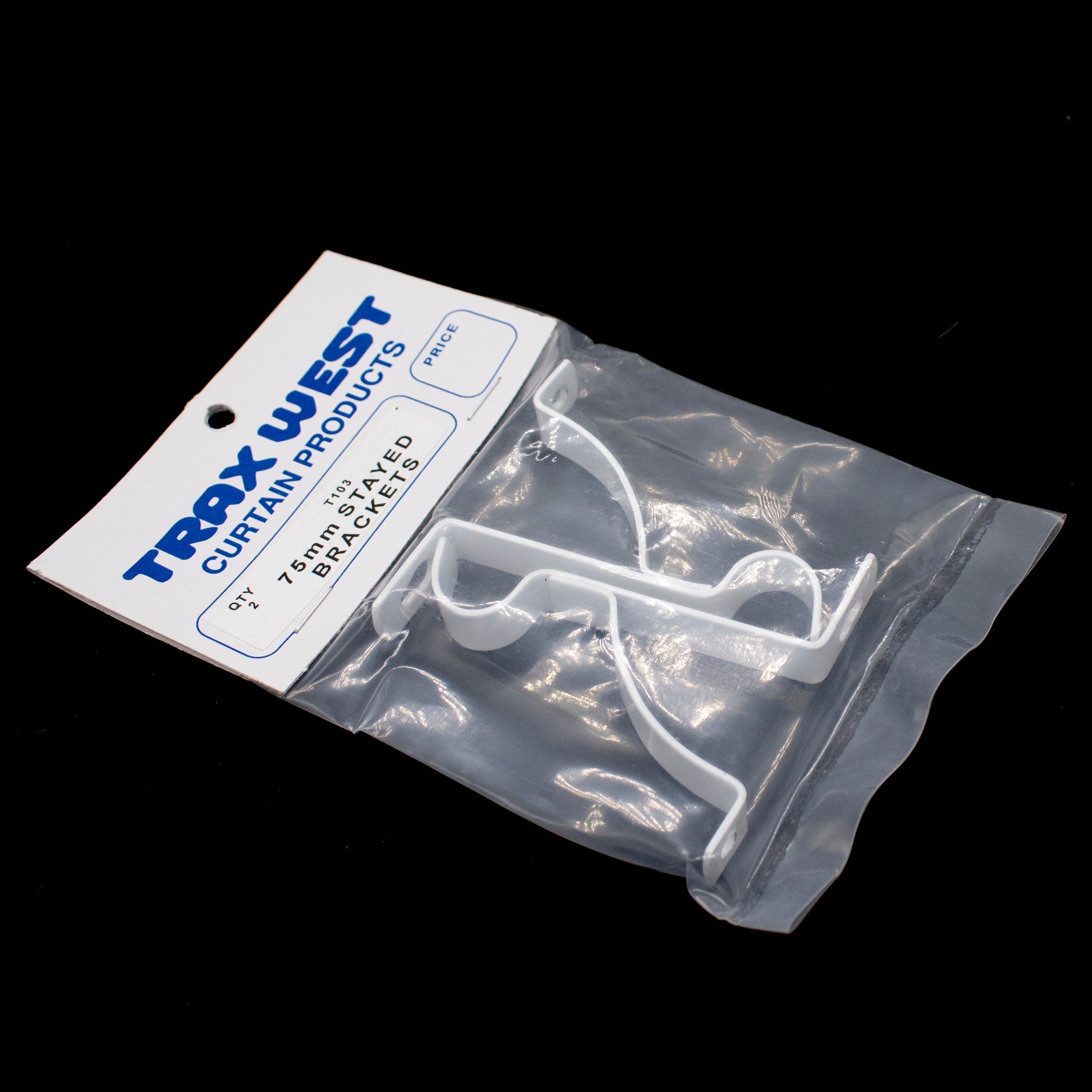 Trax West Curtain Rod Support 75mm Stay Brackets