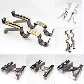 Curtain Rod Support Double Bracket Pack of 2