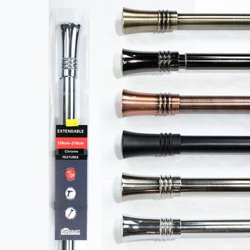 Expandable Curtain Eyelet Rod Set - 25/28mm