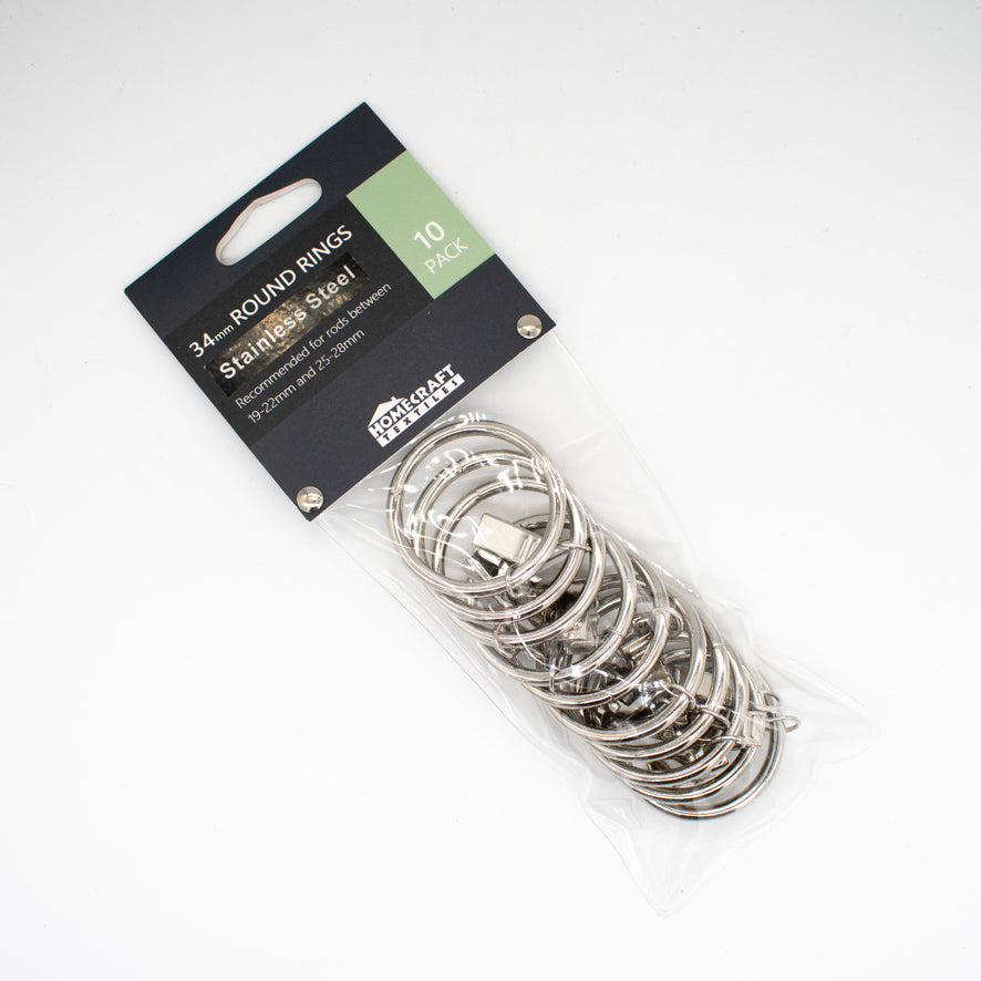 Curtain Crocodile Clip Eyelet Rings 34MM - Pack of 10