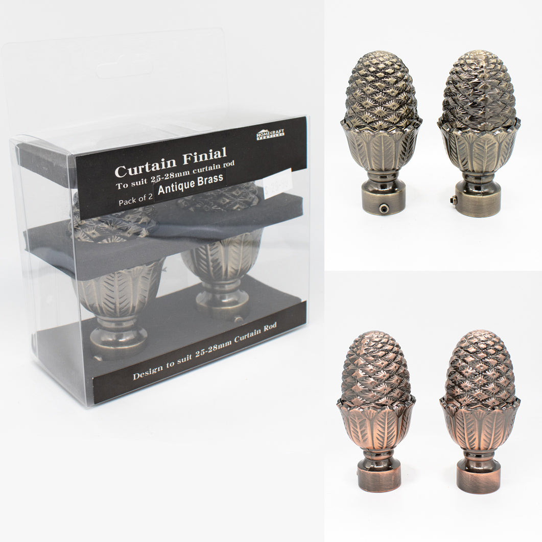 Curtain Rod Finials Pinecone Rod End Caps – Homecraft Textiles