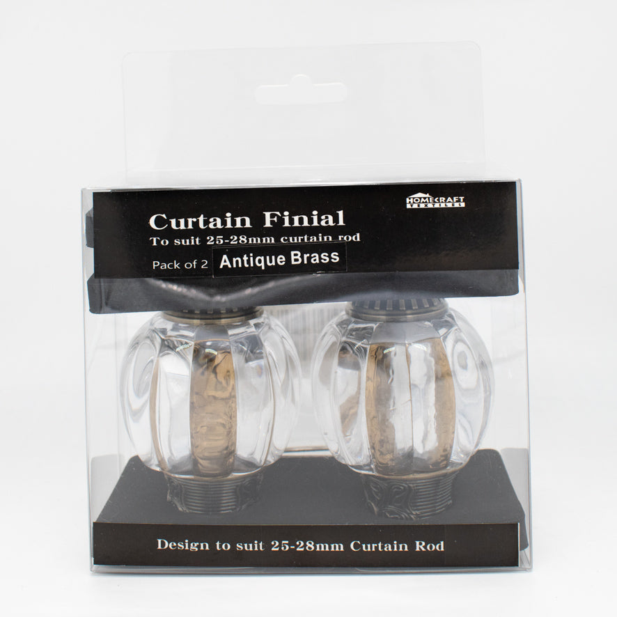 Curtain Rod Finials Vintage Crystal Ball Rod End Caps