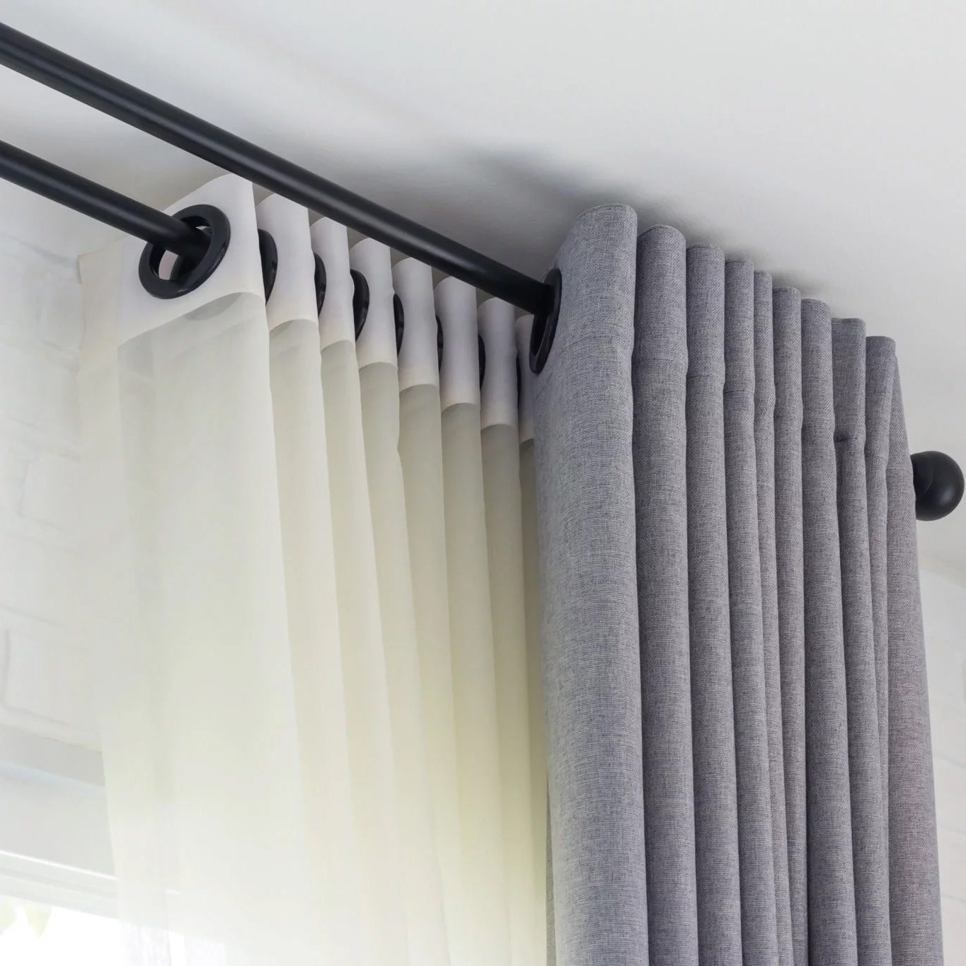 Expandable Curtain Eyelet Rod Set - 25/28mm