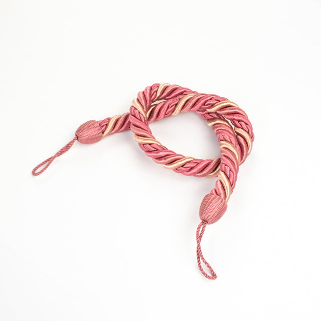 Rose Pink Twisted Rope Curtain Tieback.