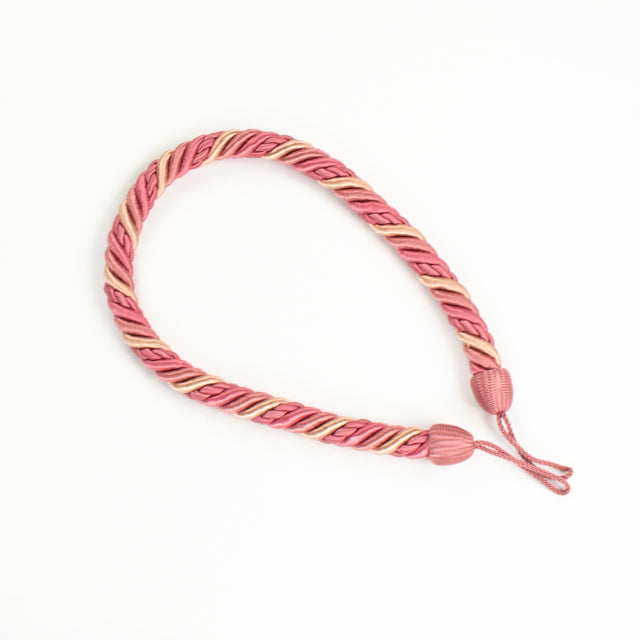 Rose Pink Twisted Rope Curtain Tieback.