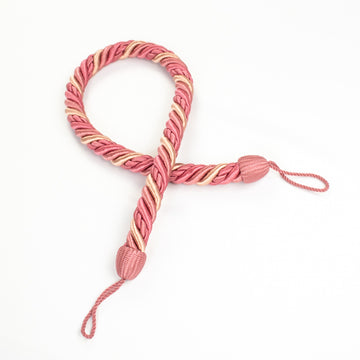Rose Pink Twisted Rope Curtain Tieback.