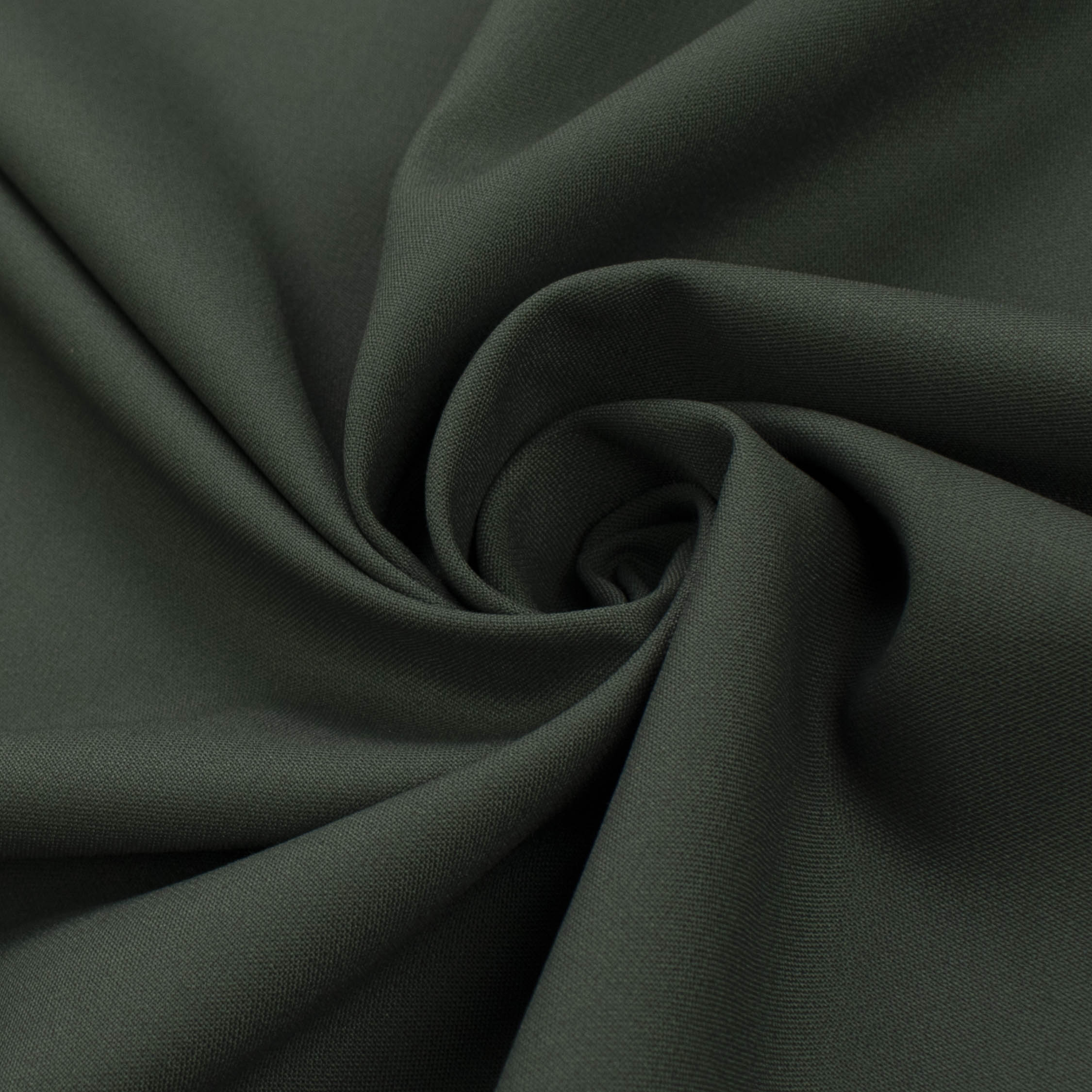 Japanese Nikkei Crepe Suiting Design-42707 Dark Green