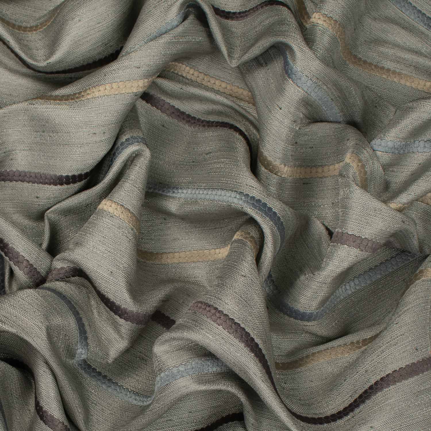 Darwin by Zepel - Curtaining/Upholstery Linen-Look Stripes Jacquards