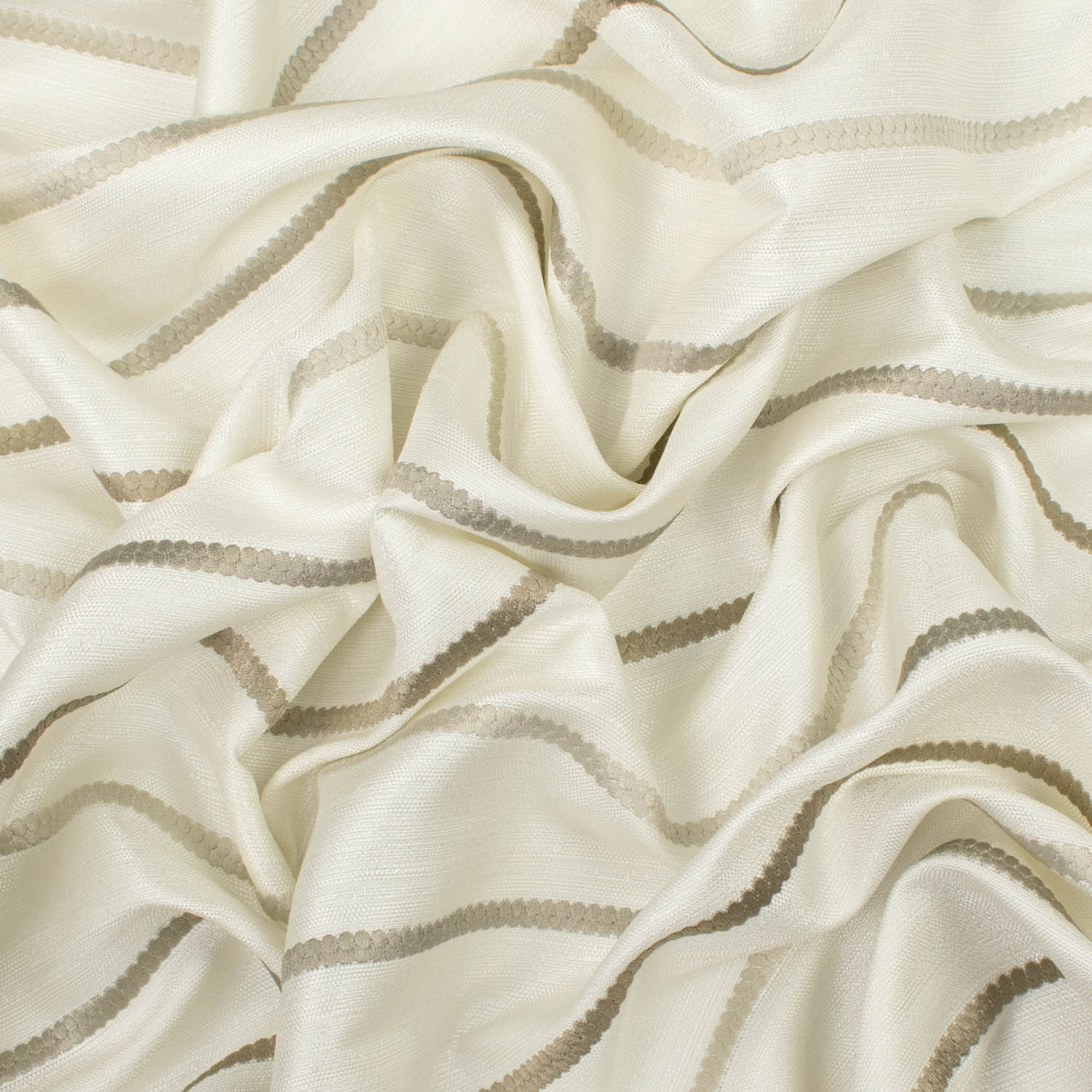 Darwin by Zepel - Curtaining/Upholstery Linen-Look Stripes Jacquards