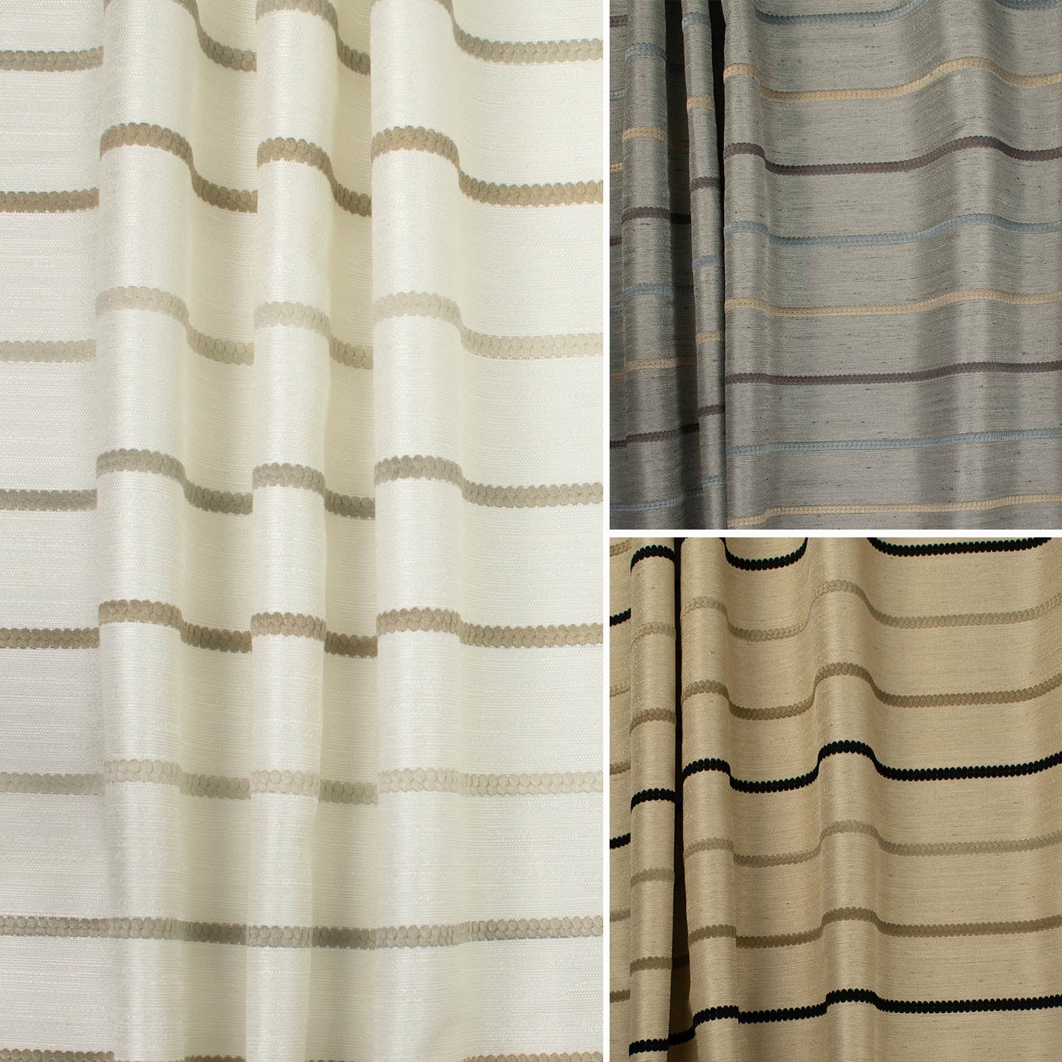 Darwin by Zepel - Curtaining/Upholstery Linen-Look Stripes Jacquards