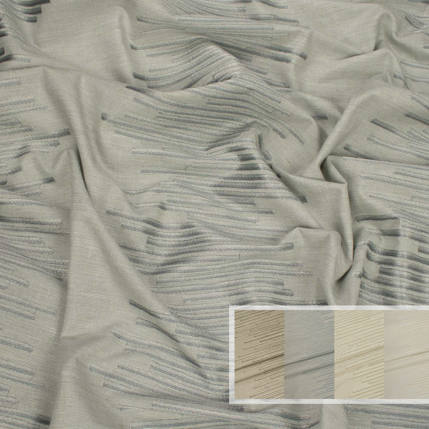 Dash by Zepel - Curtaining/Upholstery Embroidery Stripes Linen Look