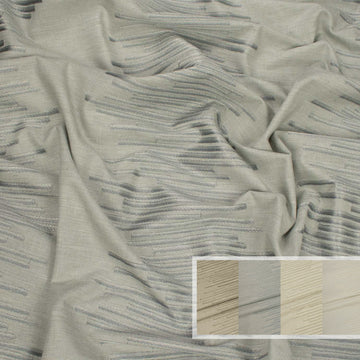 Dash by Zepel - Curtaining/Upholstery Embroidery Stripes Linen Look