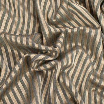 Delvin by Maurice Kain Curtaining/Upholstery Beige & Grey Stripes Jacquard
