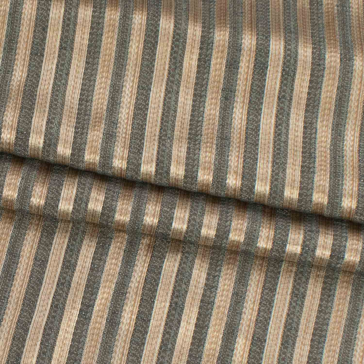 Delvin by Maurice Kain Curtaining/Upholstery Beige & Grey Stripes Jacquard