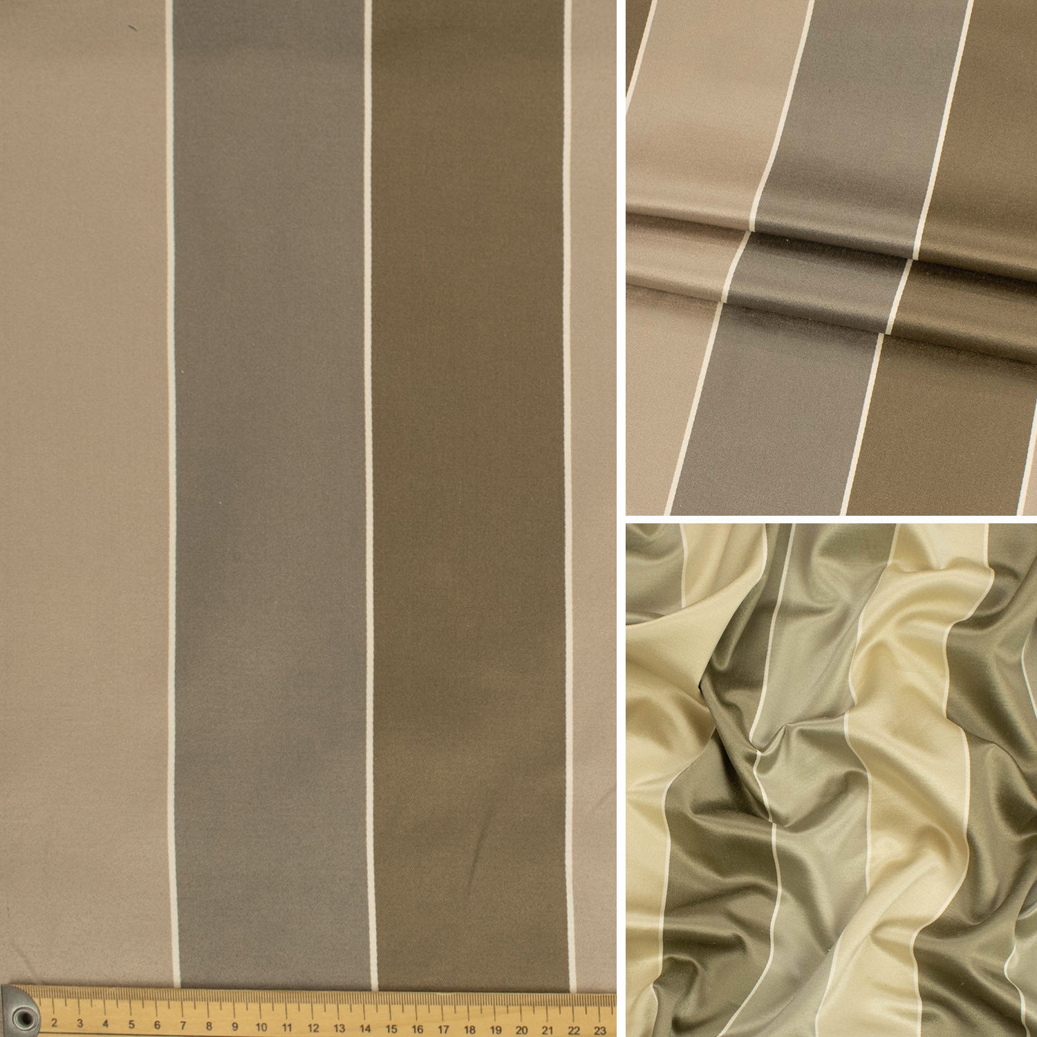 Denmark by Maurice Kain - Curtaining/Upholstery Large Stripe Sateen Prints