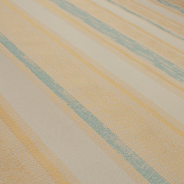 Artisan Stripe Woven Upholstery & Suiting Fabric in Aqua/Gold