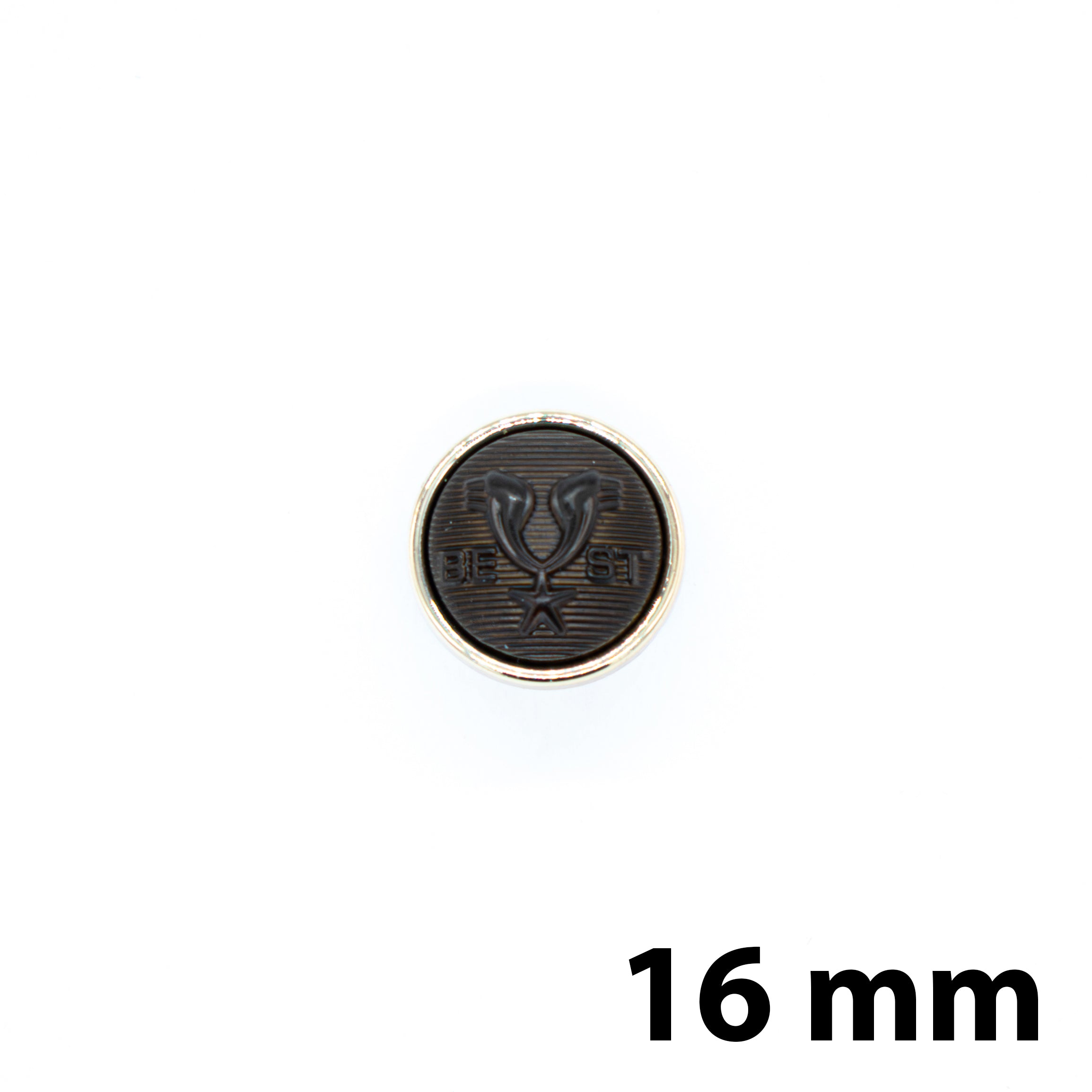 Heritage Crest Button Chocolate/Gold