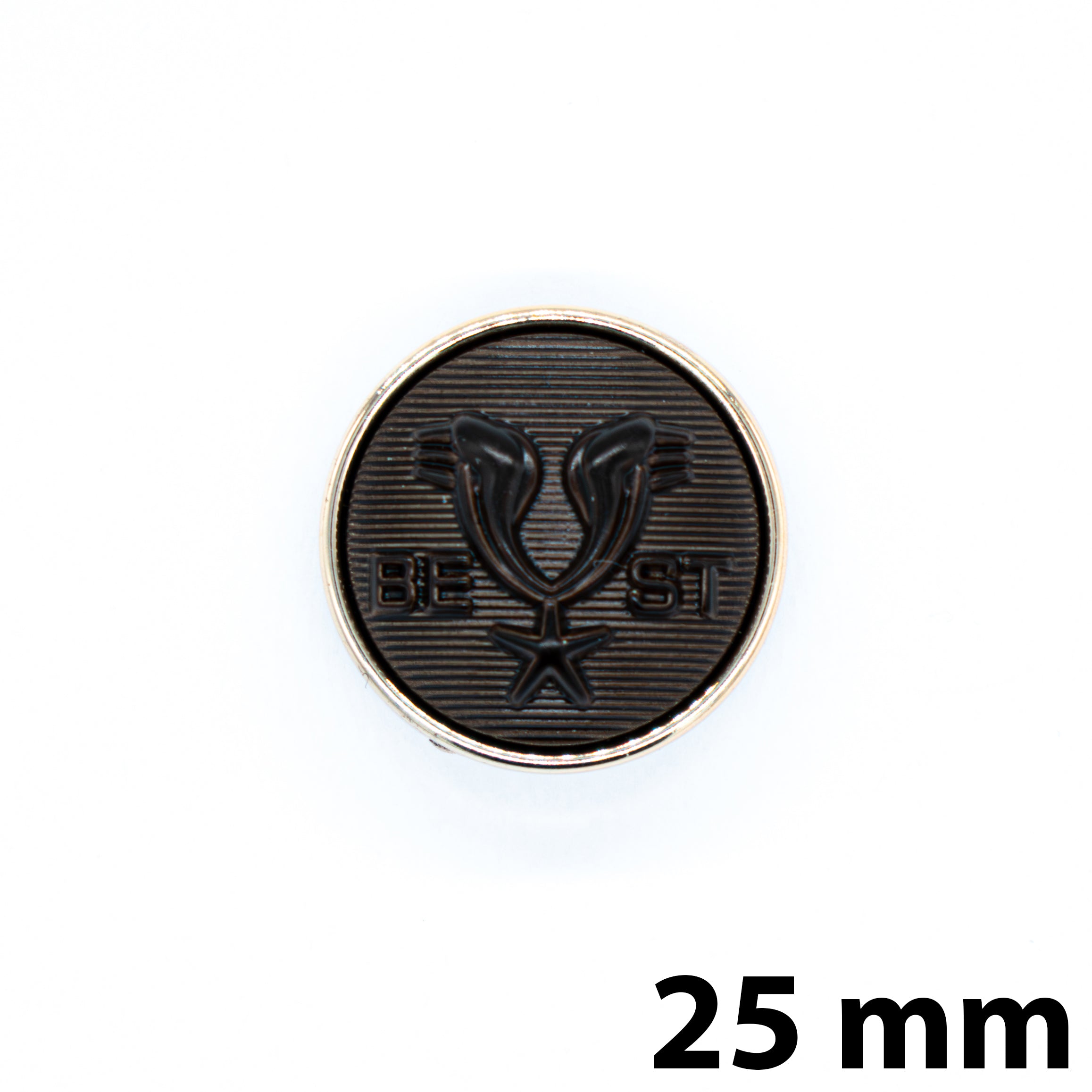 Heritage Crest Button Chocolate/Gold